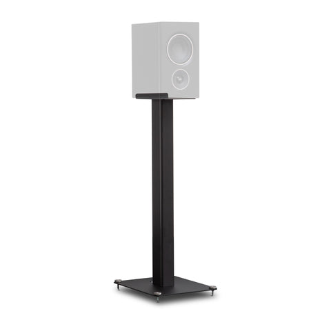 PSB Alpha iQ Stand Black Top View, With Ghost Speaker