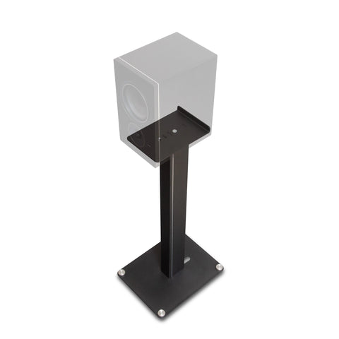 PSB Alpha iQ Stand Black Top View, With Ghost Speaker