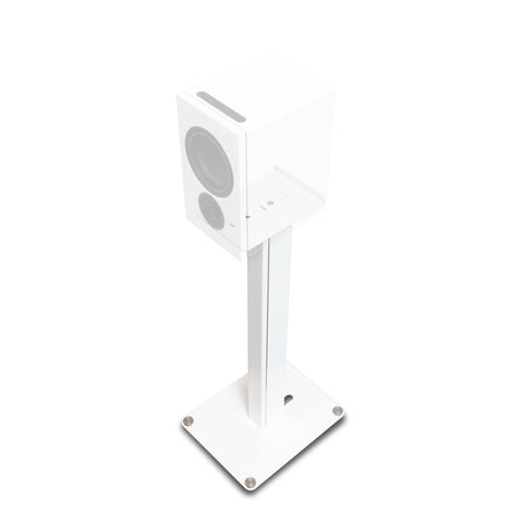 PSB Alpha iQ Stand White Top View, With Ghost Speaker