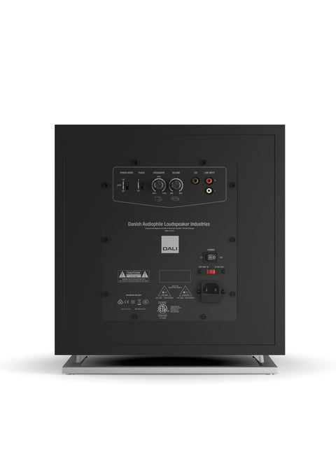 DALI E-12 F Powered 12 Inch Subwoofer - Black - Rear View