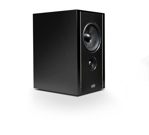 Synchrony B600 Bookshelf Speakers (Black) without Grilles - 3/4 View