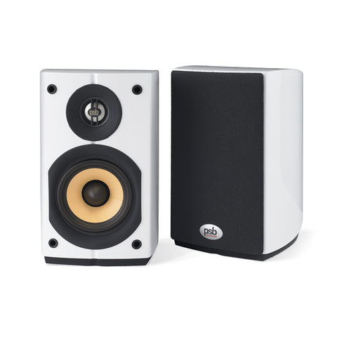 Imagine Mini Compact Bookshelf Speakers (White) - Main