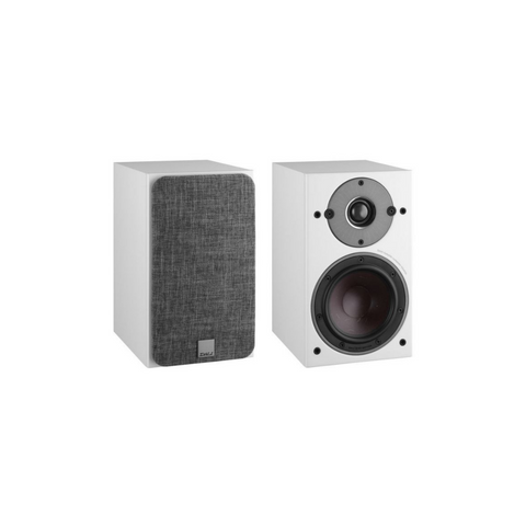 DALI Oberon 1 White Bookshelf Speakers with Grilles - Front View